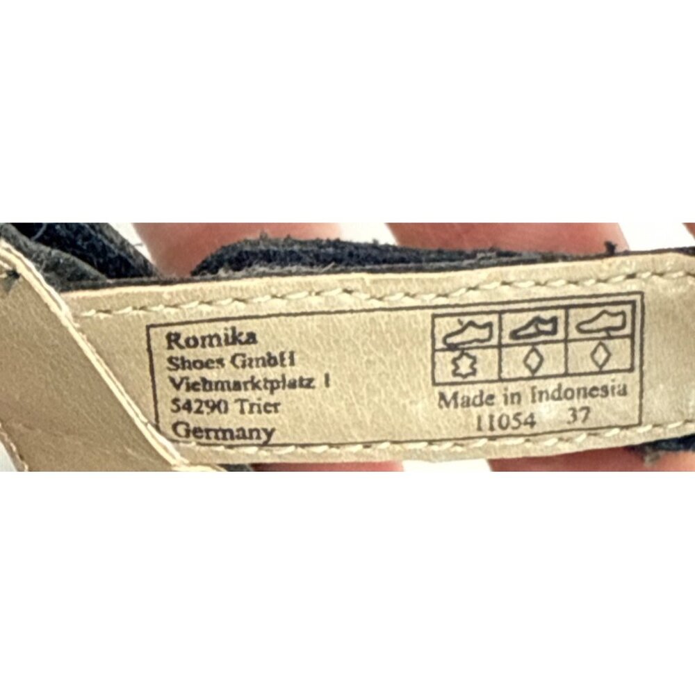 Romika Womens Sandal Strappy Wedge Navy Blue Fidschi 54 Size 37 6 6.5 New - Picture 10 of 13